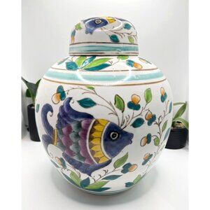 Decorative WBI Chinese Porcelain Ginger Jar with Fish Motif